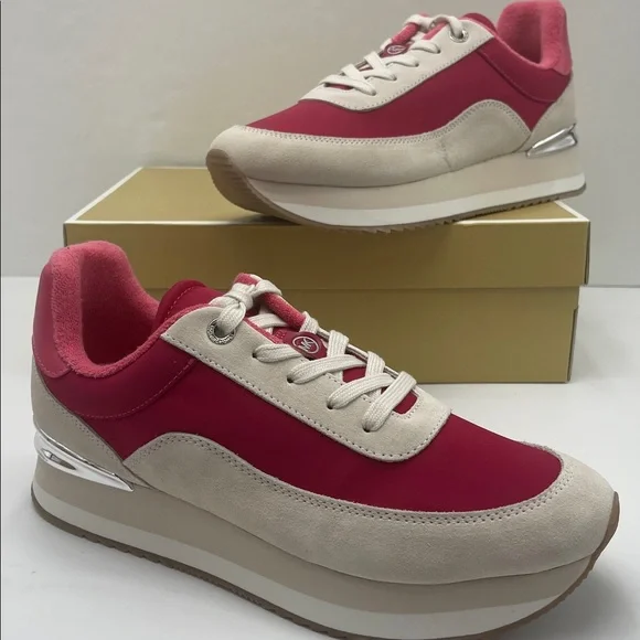 Michael Kors HATTIE TRAINER
NYLON
49T5HAFS3D Dark Raspberry Platform Sneakers - Picture 15 of 16